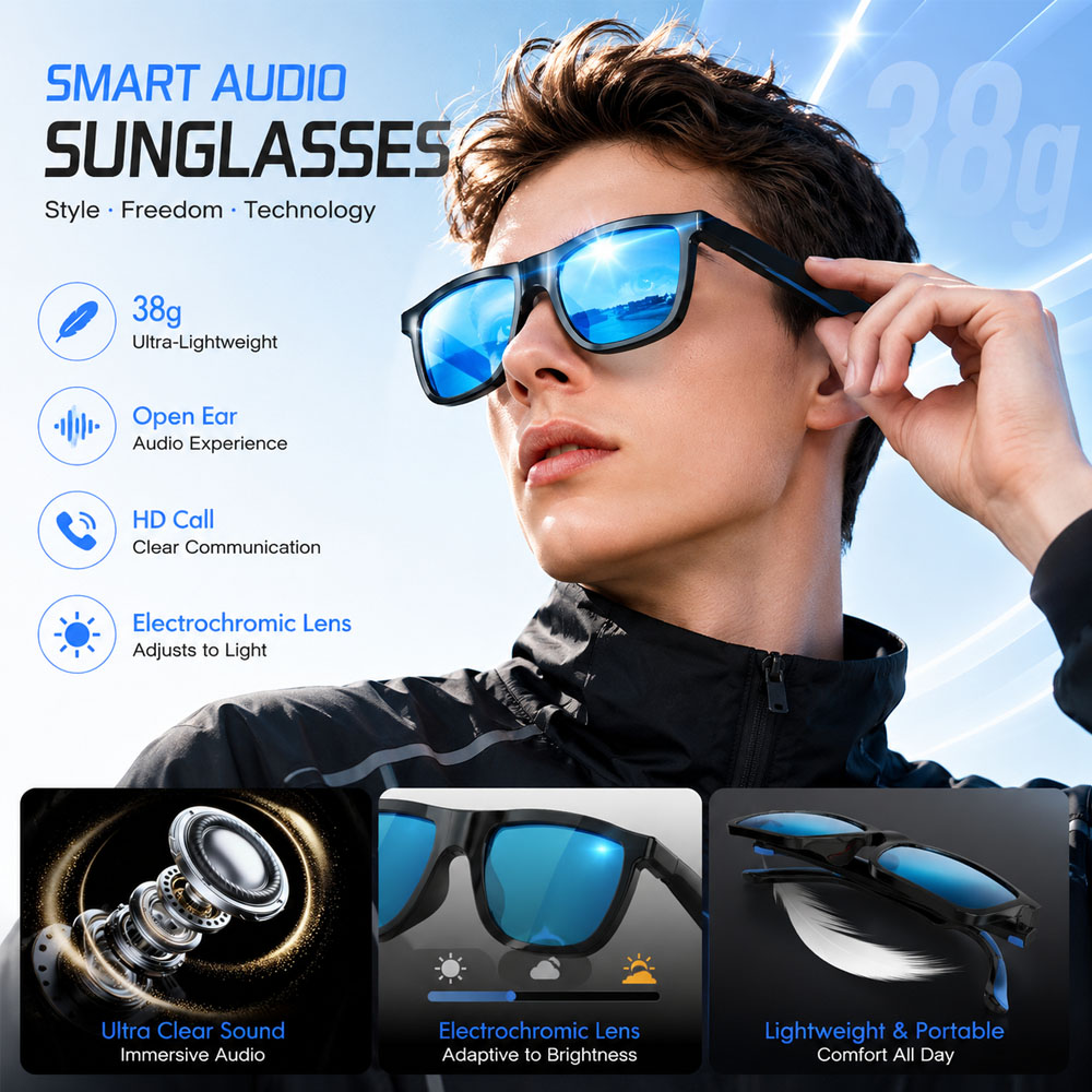 Audio Music Arabic - New AI Smart Audio Glasses 38g
