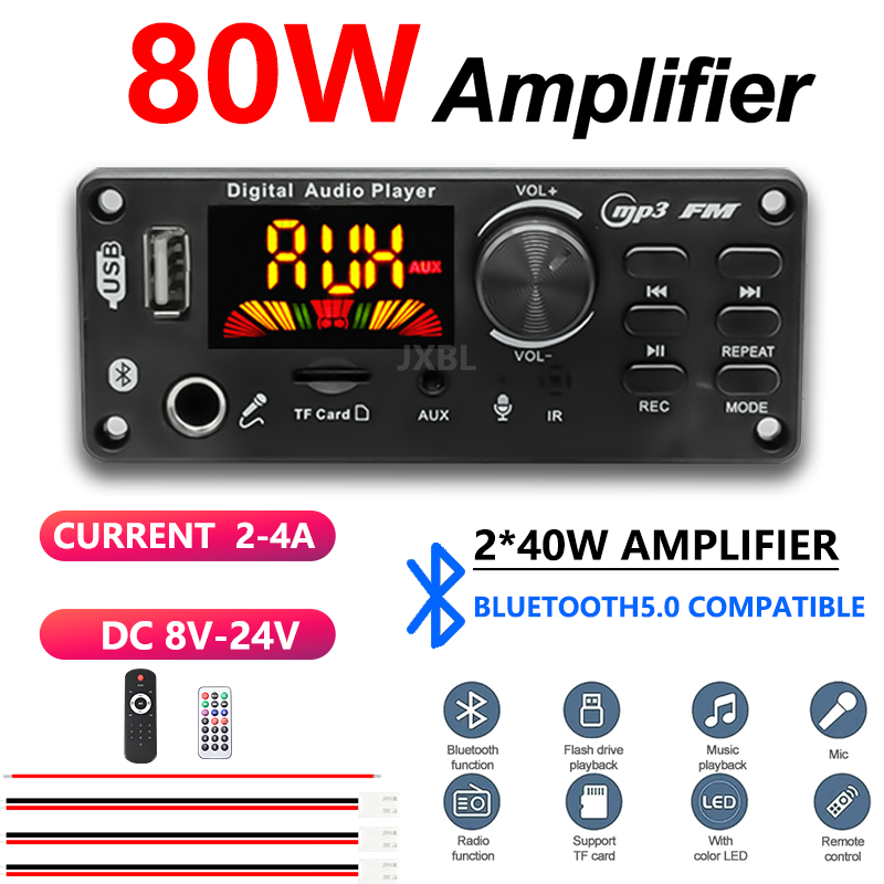 Audio Music Player - 80W Bluetooth 5.0 MP3 Decoder Board