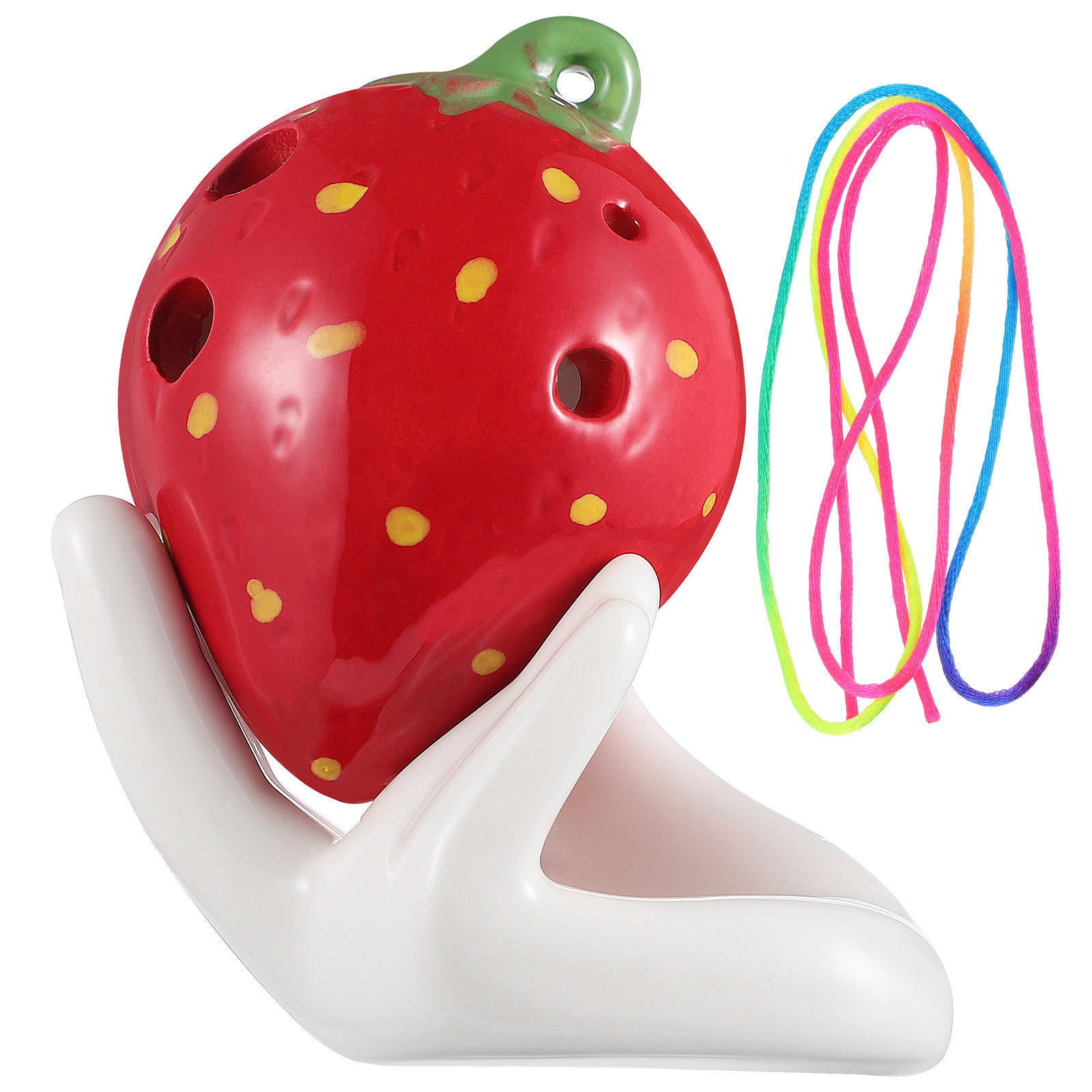 Ocarina Ceramic - 1Set Lovely Strawberry Ocarina Six-Hole Ceramic