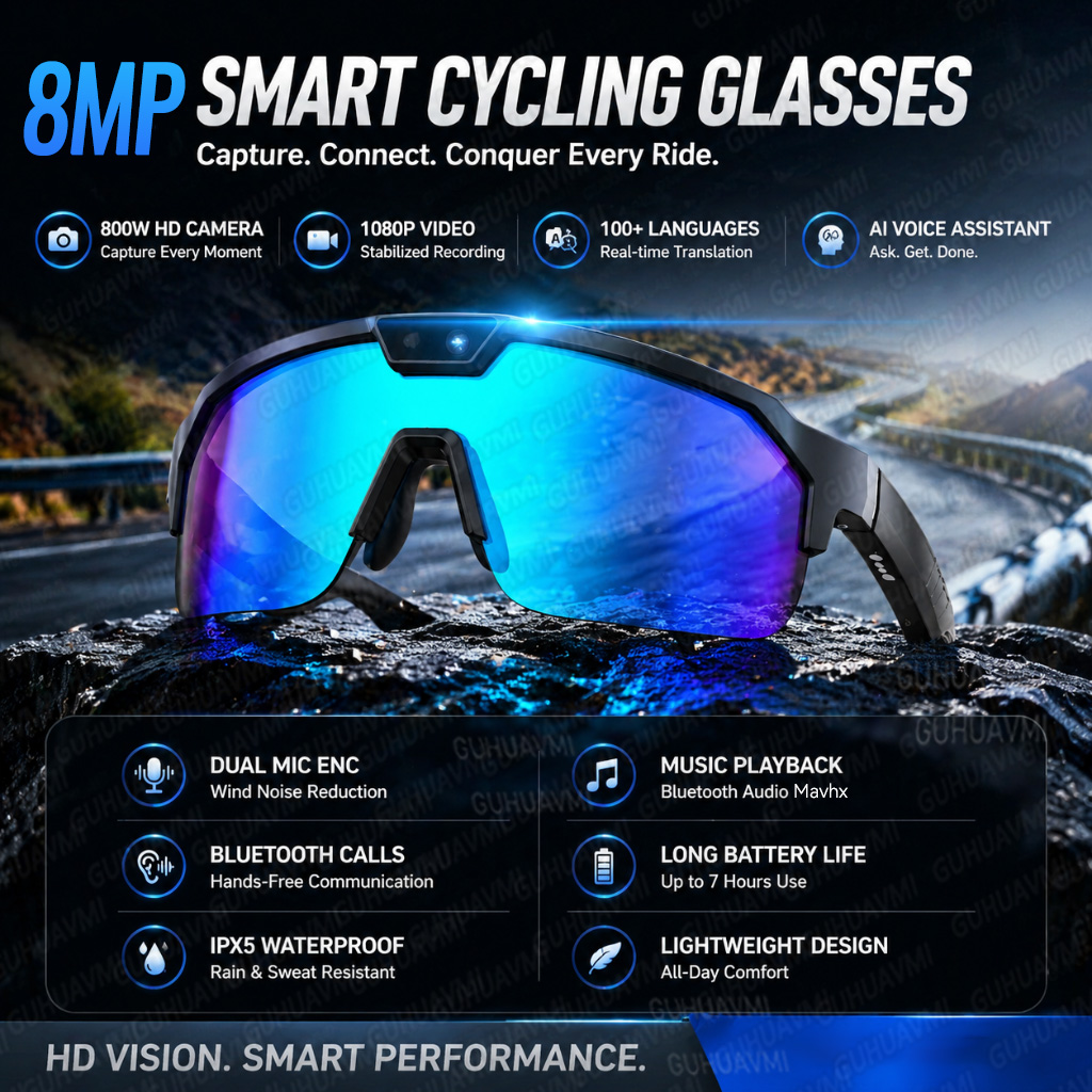 Audio Music Arabic - New POV Sports Cycling Smart Glasses