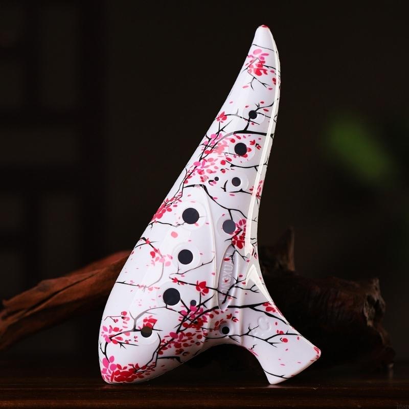 Ocarina Ceramic - 12 Hole Ceramic Ocarina with Smooth