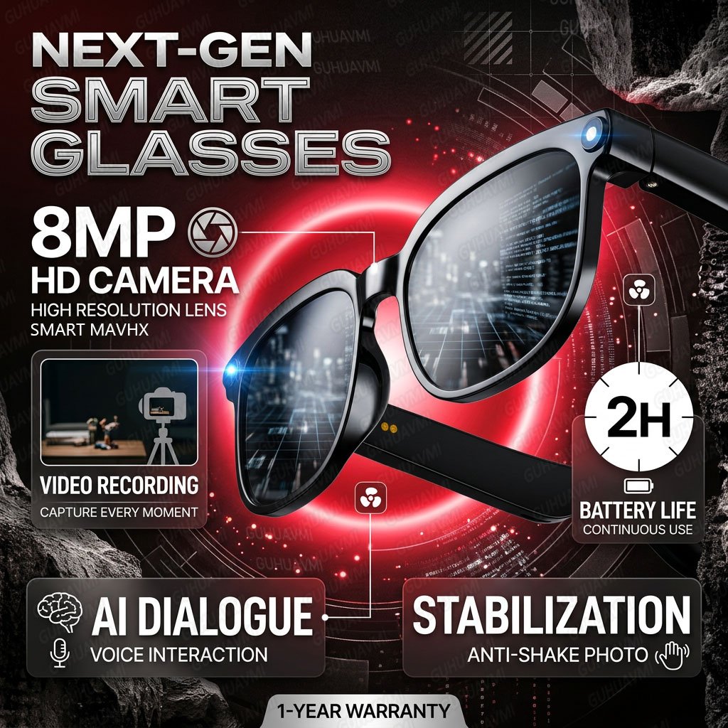 Wireless Smart Camera Glasses  - Audio Music Arabic ulasan dan harga