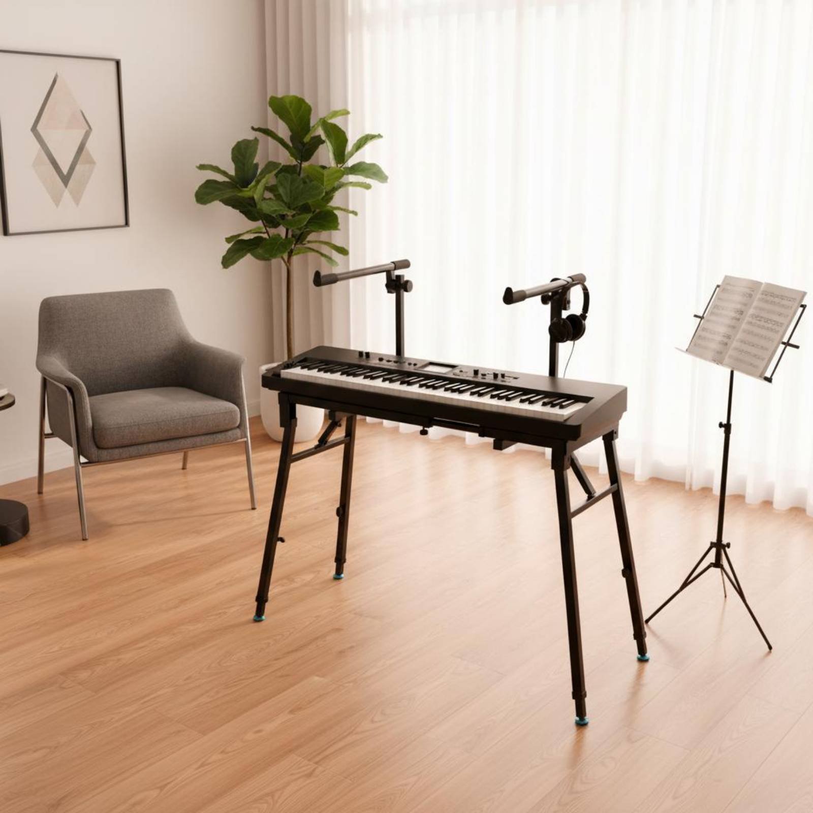 Folding Keyboard Stand Portabl - Music Stand Folding ulasan dan harga