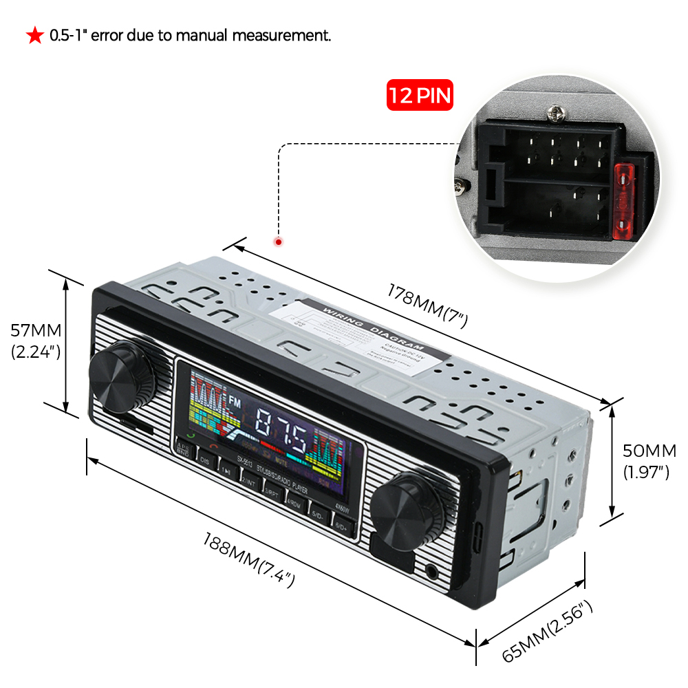 Vintage Car Radio Vehicle Inte - Audio Music Player ulasan dan harga