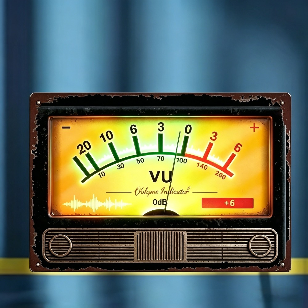 Retro VU volume indicator meta - Audio Music Logo ulasan dan harga
