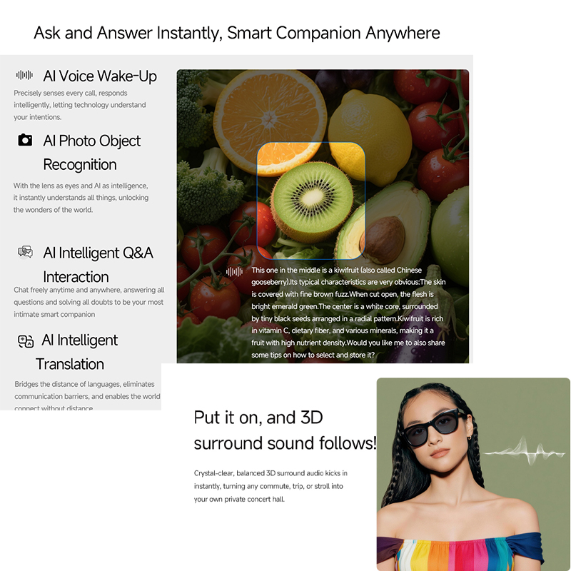 2026 AI smart Glasses HD 800W  - Audio Music Arabic ulasan dan harga