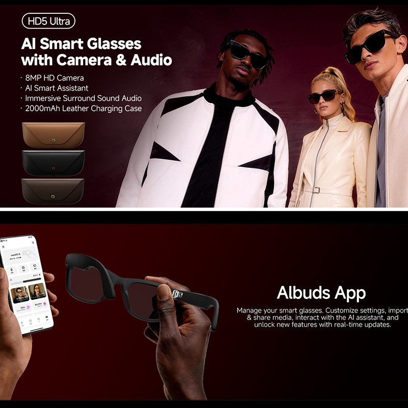 2026 New AI Smart Glasses 8MP  - Audio Music Arabic ulasan dan harga