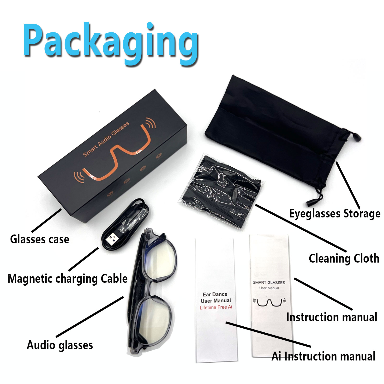 Smart Audio Glasses, Real-Time - Audio Music Bluetooth ulasan dan harga