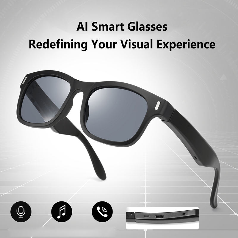 AI Intelligent Sunglasses Blue - Audio Music Arabic ulasan dan harga