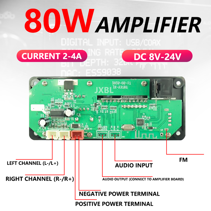 80W Bluetooth 5.0 MP3 Decoder  - Audio Music Player ulasan dan harga
