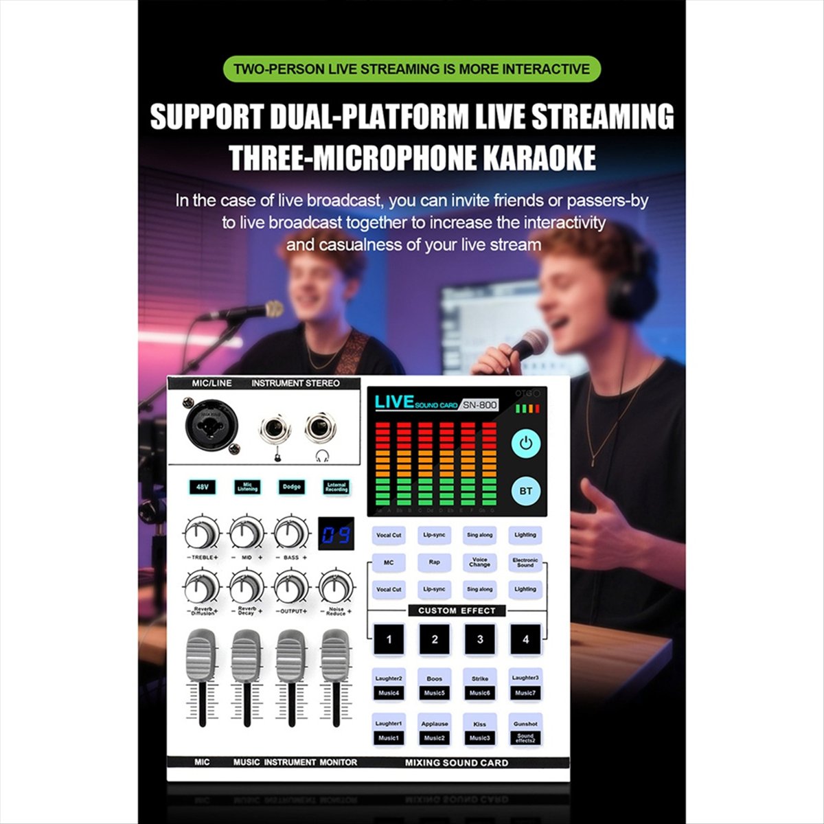 DT77 SN800 Live Sound Card Voi - Audio Music Changer ulasan dan harga