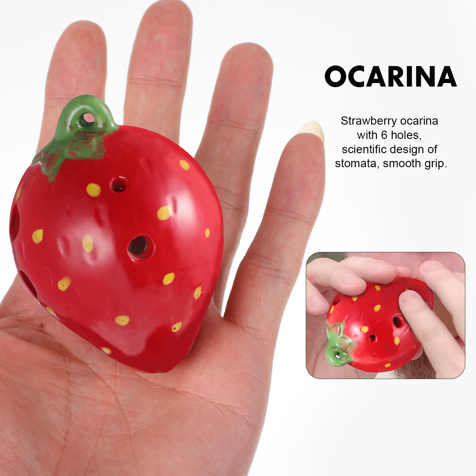 1Set Lovely Strawberry Ocarina - Ocarina Ceramic ulasan dan harga