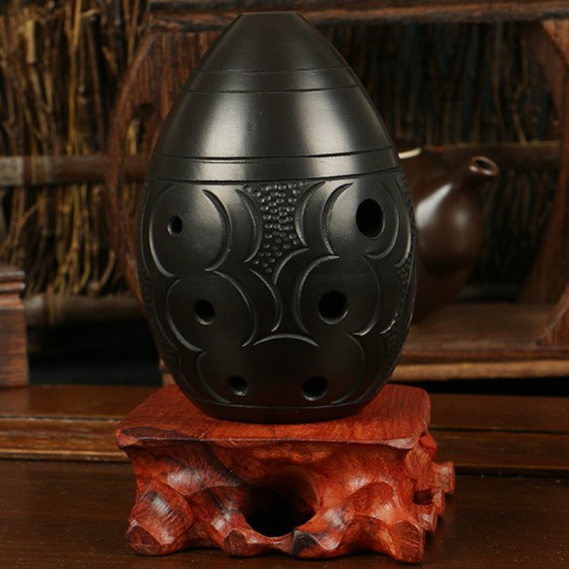 8 Holes Ocarina Black Portable - Ocarina Ceramic ulasan dan harga