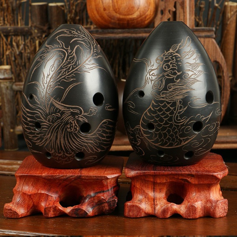8 Holes Ocarina Black Portable - Ocarina Ceramic ulasan dan harga