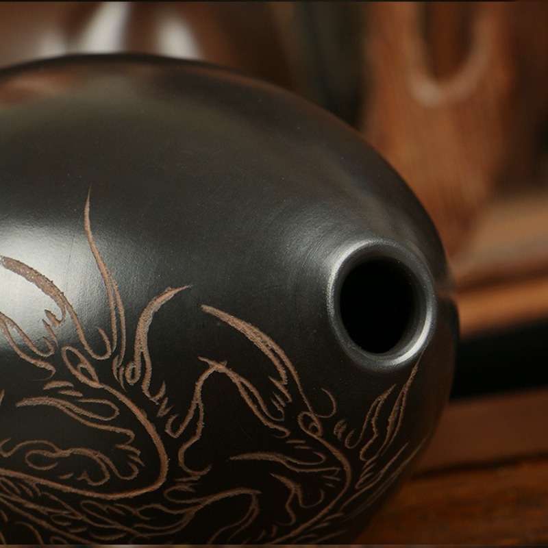 8 Holes Ocarina Black Portable - Ocarina Ceramic ulasan dan harga