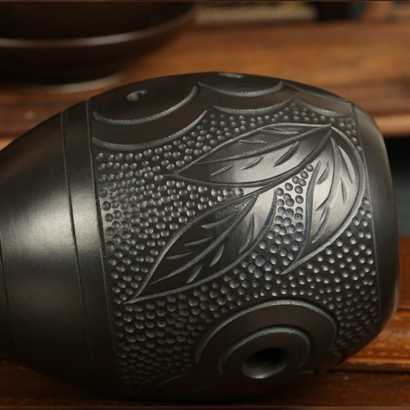 8 Holes Ocarina Black Portable - Ocarina Ceramic ulasan dan harga
